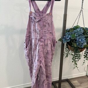 Magnolia Pearl Lavender Distressed Overalls (item A61)